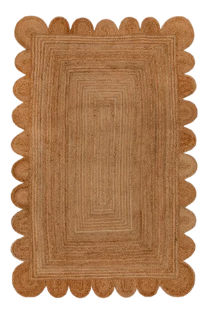 Natural Color Jute Scallop Handmade Rug - 3'x5'
