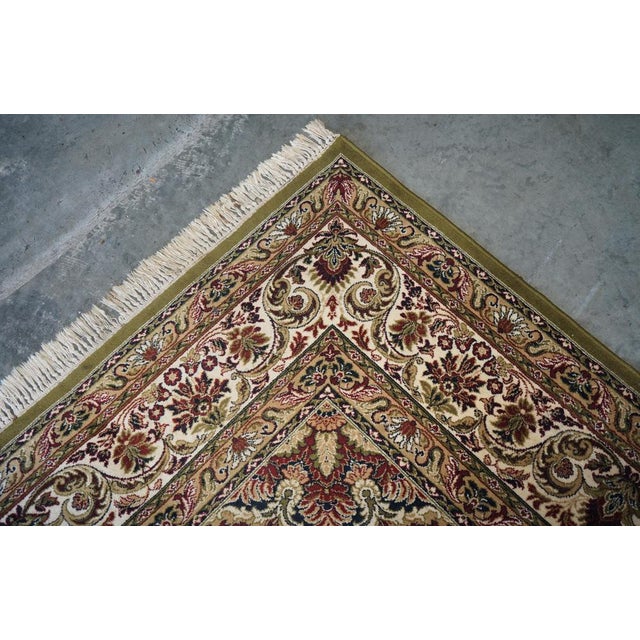 Large Vintage French Green Rug For Sale - Image 10 of 16