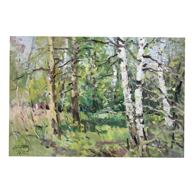 Edgars Vinters, Summer, 1990, Oil on Cardboard For Sale