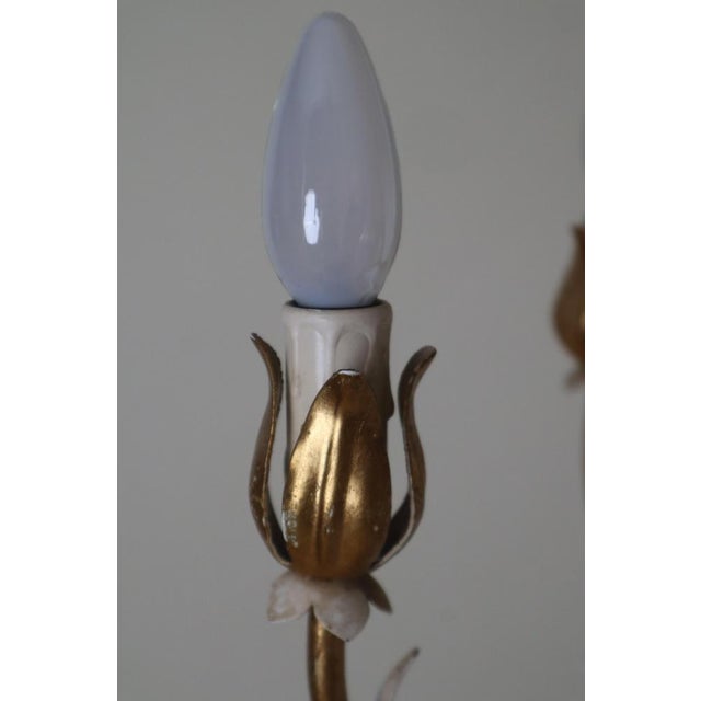 Hollywood Regency Leaf Chandelier in White and Gold from Hans Kögel, 1960s For Sale - Image 13 of 18