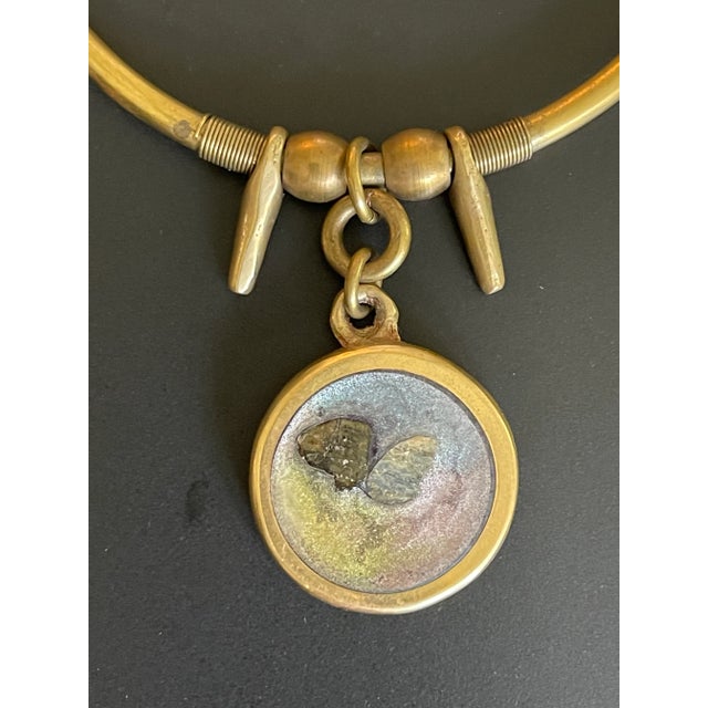 Vintage Artisan Dichroic Glass Pendant Necklace For Sale - Image 4 of 7