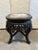 Chinese carved rosewood low occasional table/end table/plant stand. Table has an inset marble top and profusely carved...