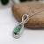Green 1ct Green Tourmaline Pendant with Earth Mined Diamonds in Solid 14K Gold Pear 11x5 For Sale - Image 8 of 10
