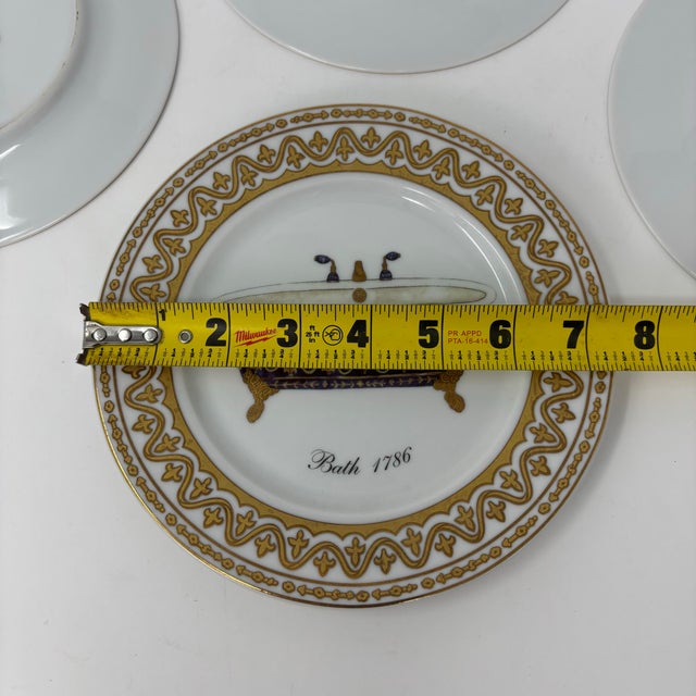 Godinger Vintage Godinger Limoges Set of 4 Dessert Plates Bath Motifs - 4 pcs For Sale - Image 4 of 9
