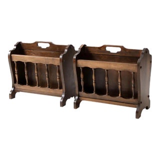 Vintage Lodge Style Magazine Racks Pair For Sale