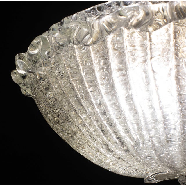 1970s Italian Transparent Murano Glass Ceiling With Flower For Sale - Image 12 of 12