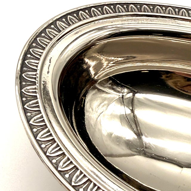 1950s European Silver Plate Serving Bowl Trinket Dish For Sale - Image 5 of 11