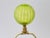 Mid-Century Modern Ribbed Optic Glass Lamp Finial in Chartreuse on Bronze Hardware For Sale - Image 3 of 6