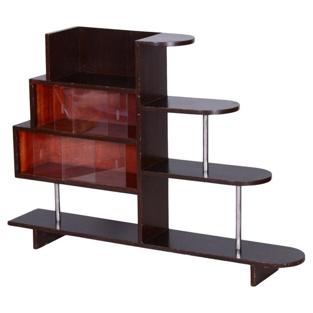 Art Deco Étagère in Oak & Chromed Steel, 1930s For Sale - Image 10 of 10