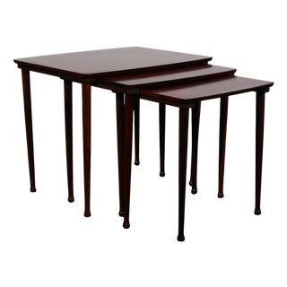 Rosewood Nesting Tables by Jørgen Aakjær, Denmark, 1960s, Set of 3 For Sale