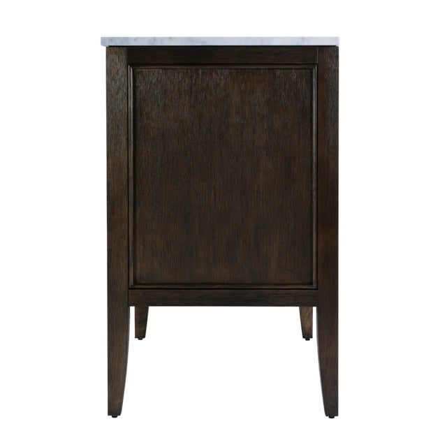 Bristol 36 in. W Marble and Wood 1 Drawer Ribbed Bathroom Vanity, Dark Roast Coffee Wire Brushed For Sale In Chicago - Image 6 of 9