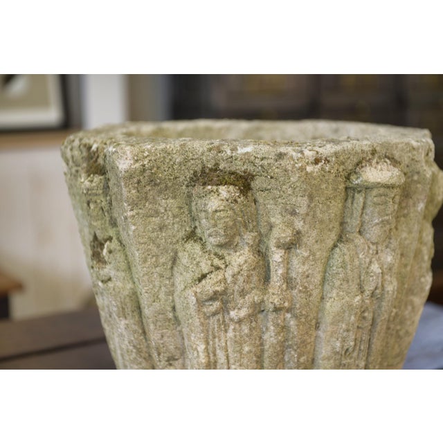Gray Reconstituted Stone Planter, 1950s For Sale - Image 8 of 10