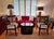 A completely original, 1950's-60's, Danish drop-arm 2 seater sofa. Original cherry-red velour upholstery. Double-sided...
