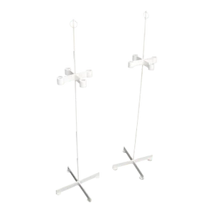 Pair of Unusual Cast Iron Bases Tall Floor Candle Sticks