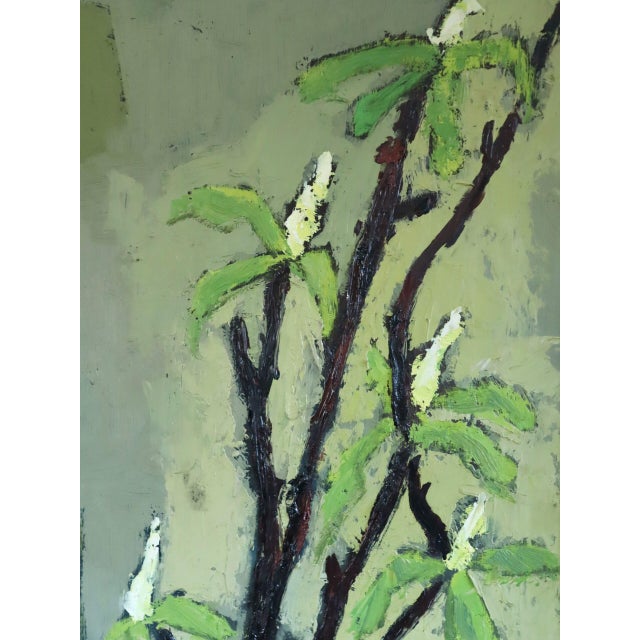 Mid-Century Modern 'Branches in a Blue Vase' Vintage Expressive Still Life Oil Painting by Swedish Artist Gunnar Johnsson (1917–2007), Framed For Sale - Image 9 of 11