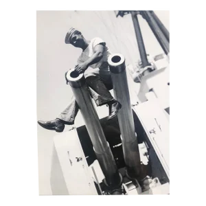1940s Sailor on Navy Ship Photograph