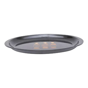 Vintage Courac of Monterrey Vintage Black Resin, Brass and Copper Oval Chefs Tray