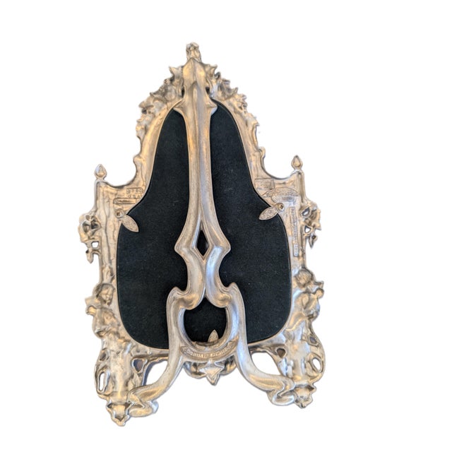 Victorian Elias 1790 3 Frame Picture Victorian Cherubs Repousse Birds Pewter 925 Sterling For Sale - Image 3 of 5