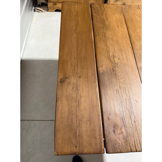 Antique Pine Double Drop Leaf Table With Drawer From England For Sale - Image 12 of 18