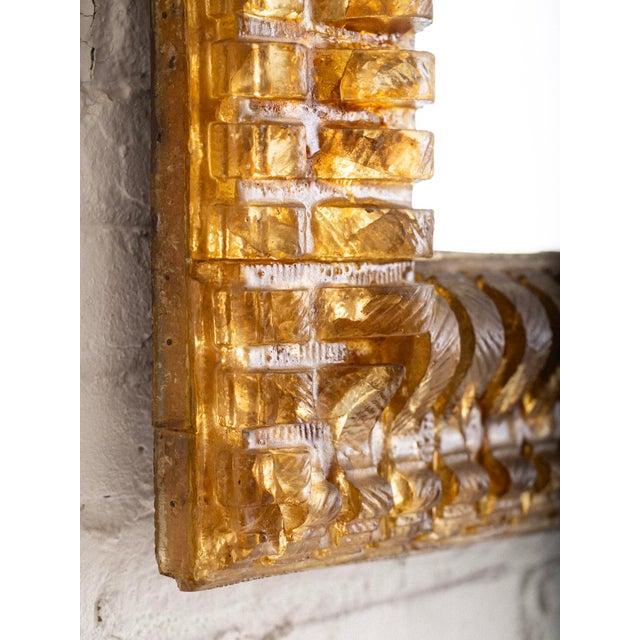 Wood Large Mid Century Resin Framed Mirror For Sale - Image 7 of 10