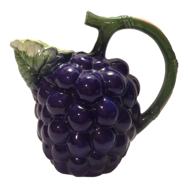 Vintage Haldon Group Hand Painted Grape Pitcher For Sale