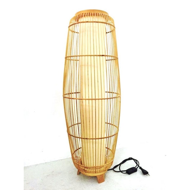 Vintage Wicker Floor Lamp, Italy, 1960s For Sale - Image 6 of 9