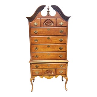 Stanley Furniture's American Craftman Collection Chippendale Cherry Highboy For Sale