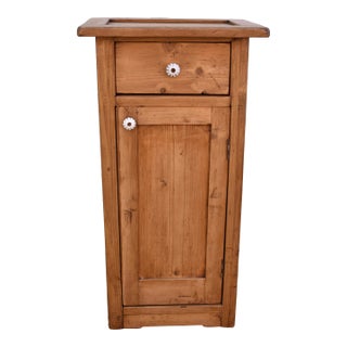 Pine Nightstand With One Door and One Drawer, Hungary, Circa 1900 For Sale