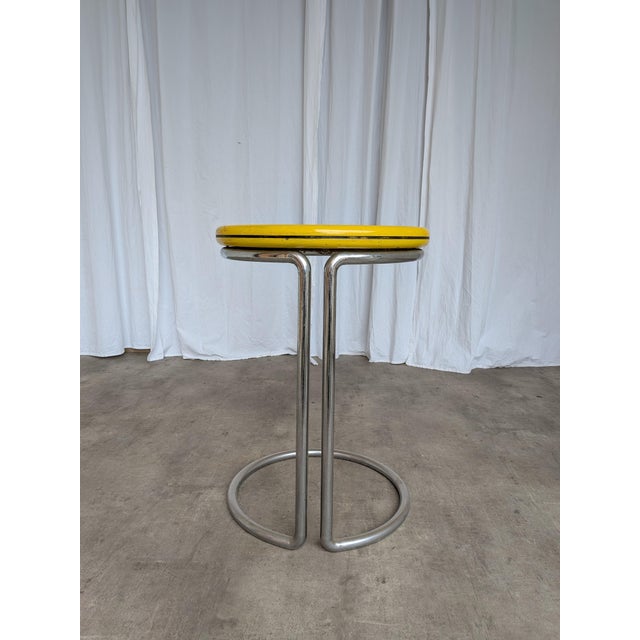 Vintage Bauhaus Yellow Bar Table in Chrome, 1970s For Sale - Image 15 of 18