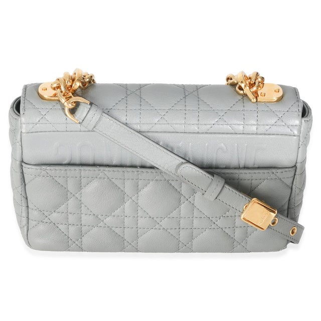 Christian Dior Blue Supple Calfskin Small Caro Chain Bag For Sale - Image 4 of 9