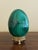 Green Large Solid Malachite Egg on Neoclassical Brass Stand With Paw Feet For Sale - Image 8 of 10