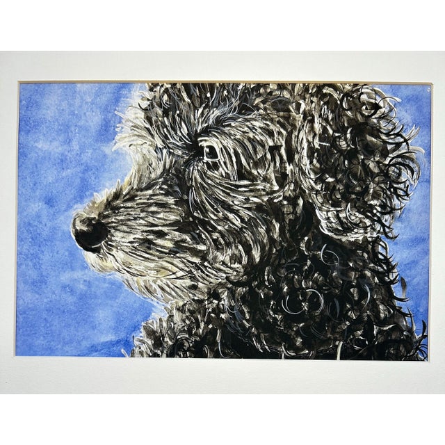 Watercolor painting, of Pixie the black toy poodle, made into a Giclee print. Approximately 12 x 8 inches, unframed. No...