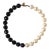 Black and White Faux-Pearl Bead Collar Necklace by Miriam Haskell, Circa 1970s For Sale