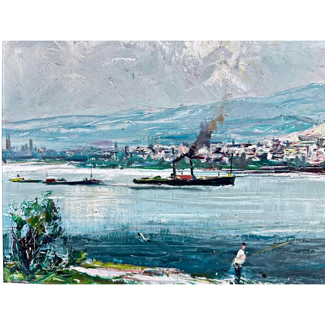 1960s Impressionistic View of Castle Johannisberg by Rheingau Artist Willy Holtmann, from Oestrich-Winkel For Sale - Image 5 of 10