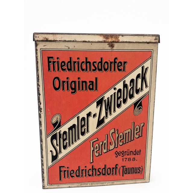 Red Rusk Tin from Stemler, Germany, 1920s For Sale - Image 8 of 10