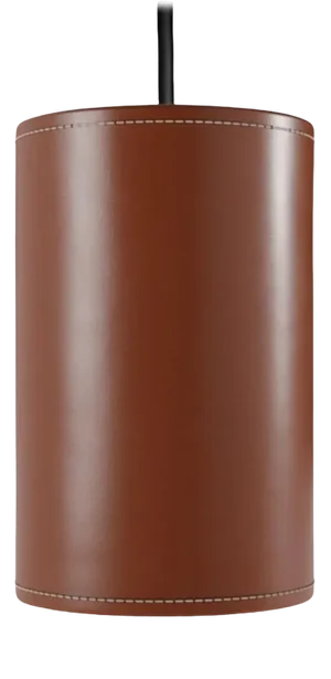 Cylinder Leather Pendant Lamp by Cuero Design