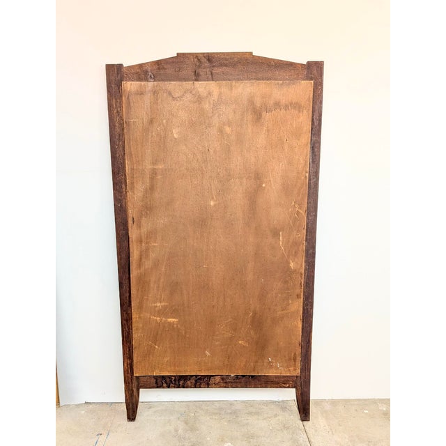 Tan Art Deco Floor Mirror with Carved Wooden Frame, 1920s For Sale - Image 8 of 9