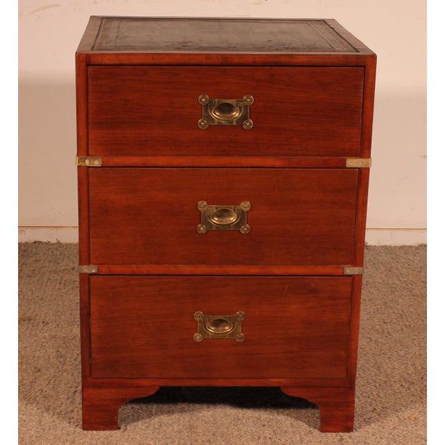 Charming small 19th-century mahogany chest of drawers, possibly naval or military style. This high-quality chest of...