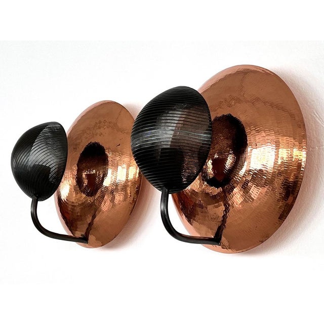 Italian Wall Sconces in Copper and Black Perforated Metal, 1970s, Set of 2 For Sale - Image 14 of 17