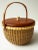 Vintage Signed Nantucket Lightship Basket – Handcrafted With Lid, Bone Handle & Geometric Pattern For Sale - Image 4 of 9