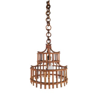 Bamboo and Rattan Chinoiserie Chandelier, Italy, 1960s For Sale