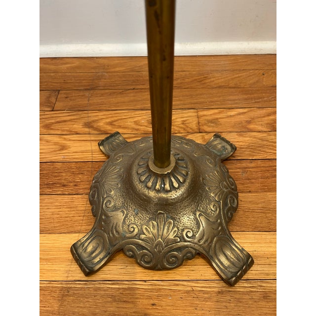 1950s Mid-20th Century French Patinated Brass Music Stand With Lyre Motif For Sale - Image 5 of 8