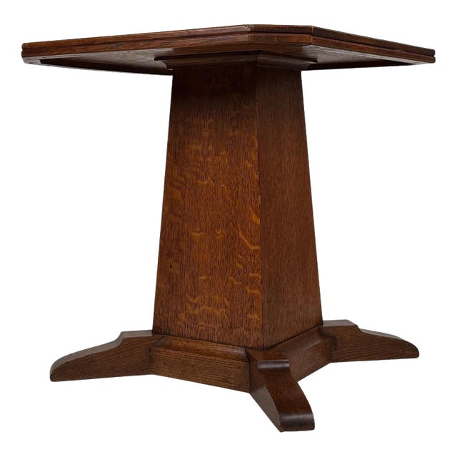 Early 20th Century Antique English Oak Side Table For Sale