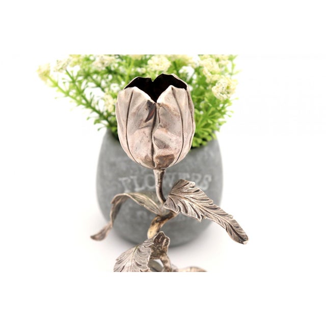 Silver Toothpick Holder with Bulb-Shaped Chalice For Sale - Image 3 of 6