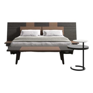 Acute Bed with Wood Bench and Nightstand by Rodolfo Dordoni for Cassina, Set of 3 For Sale