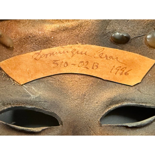 Dominique Caron Handmade Leather Art Mask For Sale - Image 11 of 12