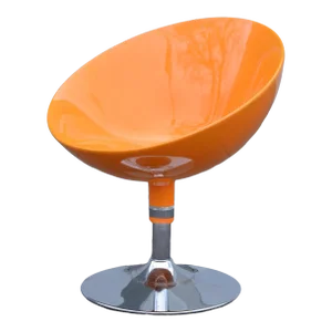 1970s Space Age Orange Swivel Egg Chair