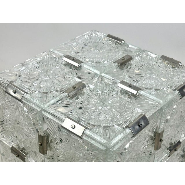 1970s Mid-Century Modern Cube Pendant Lamp from Kamenický Šenov, 1970s For Sale - Image 5 of 17