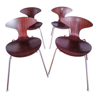 Modern Bernhardt for Orbit Zebrawood Dining Chairs- Set of 4 For Sale