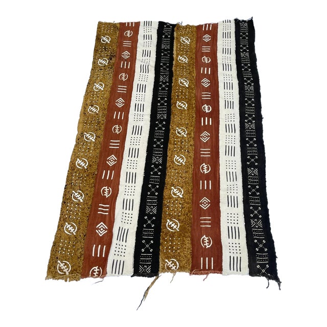 Early 20th Century Mudcloth Multi Colored Textile Mali 67x40 Inch For Sale